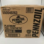 Pennzoil 550049263-3PK Platinum Full Synthetic 0W-16 Motor (5-QUART, Case.... Fixed Price $119.99.