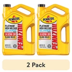 (2 Pack) Pennzoil Platinum High Mileage Full Synthetic 10W-30 Motor Oil, 5 Quart. Fixed Price $50.33.