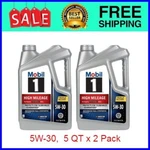 2 Pack Mobil 1 High Mileage Full Synthetic Motor Oil 5W-30, Quart. Fixed Price $54.07.