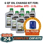Fits: 2016 Cadillac Ats 2.5L 6,000 Mile Synthetic Oil & Filter Kit (5W-30). Fixed Price $76.95.