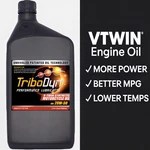 Tribodyn Patented Ceramic 20W-50 Full Synthetic V-twin Motorcycle Oil 1 Quart. Fixed Price $23.99.