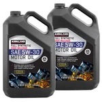Kirkland Signature 5W-30 High Mileage Full Synthetic Motor Oil, 5-QUART, 2-PACK. Fixed Price $64.99.