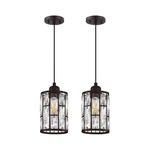 2 Pack 1 Light 5.4" Crystal Shade Hanging Kitchen Island Pendant Oil Ru.... Fixed Price $112.01.