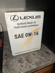 Lexus Genuine 0W-16 Full Synthetic Engine Oil Brand New! Quarts. Fixed Price $45.00.