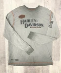 Harley Davidson Wings Men Long Sleeve Syn 3 T-shirt Gray Genuine #1 Motor Sz Xl. Fixed Price $34.00.