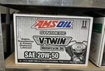 Case Of 12 Amsoil 20W-50 100% Synthetic V-twin Motorcycle. Fixed Price $225.00.