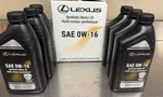 Lexus/toyota Motor Oil 0W-16 Qts In Case 00279-16QTE-01T. Fixed Price $57.00.