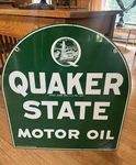 Superb Vintage 1981 Quaker State Motor Oil Tombstone Metal Sign 28.75" X 26.5". Fixed Price $475.00.