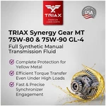 Triax Synergy Gear Mt 75W-90 GL-4 Manual Transmission Fluid (6 Quart Pack). Fixed Price $75.00.