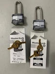 Master (3KALH) 2" Height Open Shackle Keyed-alike Silver Padlock Lot Of. Fixed Price $12.00.