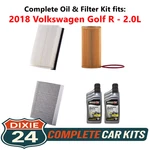 2018 Volkswagen Golf 2.0L Complete Oil, Air & Cabin Filter Kit (5W-40). Fixed Price $110.95.