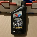Valvoline Motorcycle Stroke 20W-50 Oil Part Number VV743. Fixed Price $12.99.