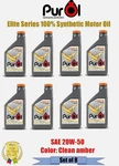 Purol 403301 Elite Series Synthetic Motor Oil Sae 20W-50 Qt Bottle Set Of 8. Fixed Price $125.44.
